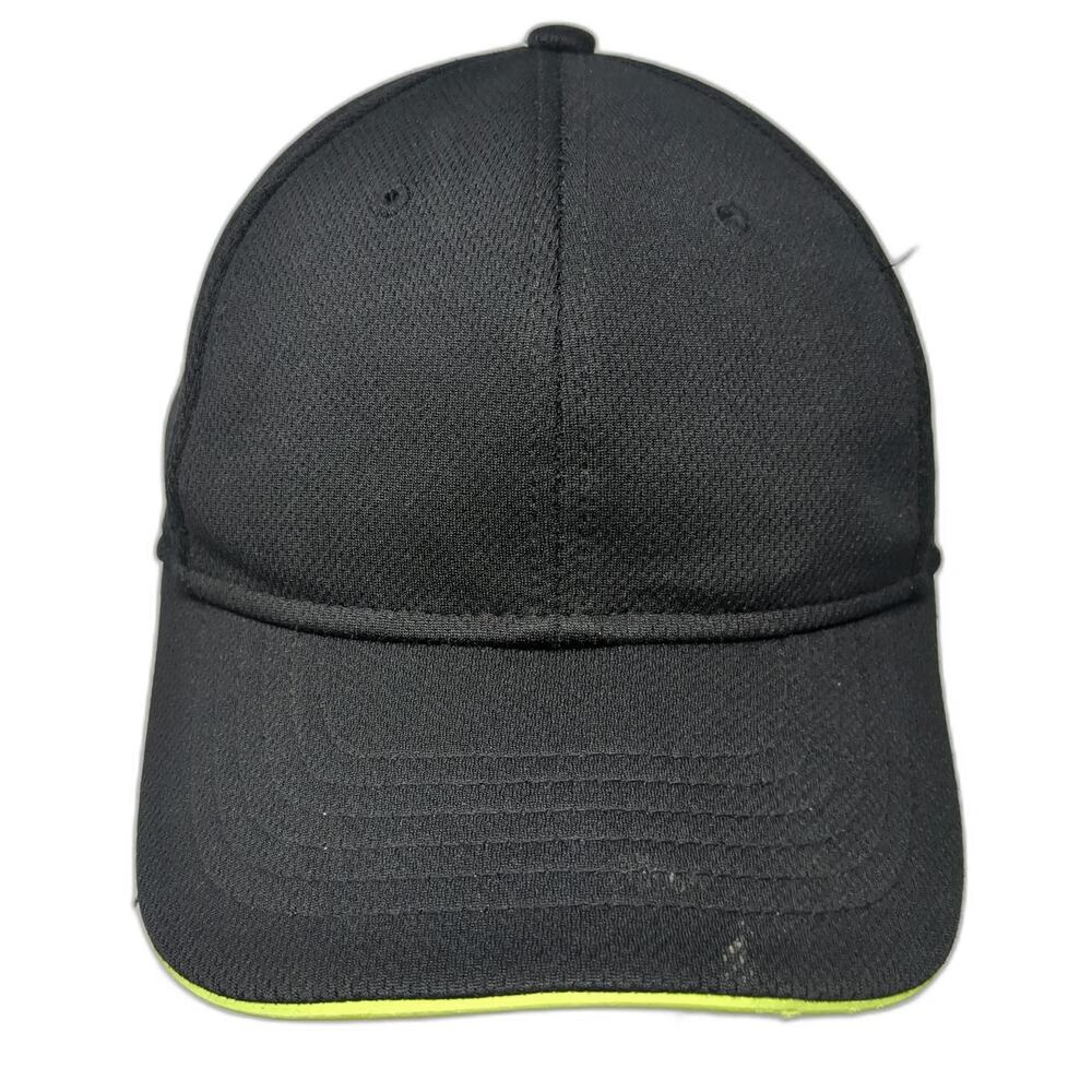 Athletic Works Snapback Black Yellow One Size Hat Performance Mesh Brim Cap